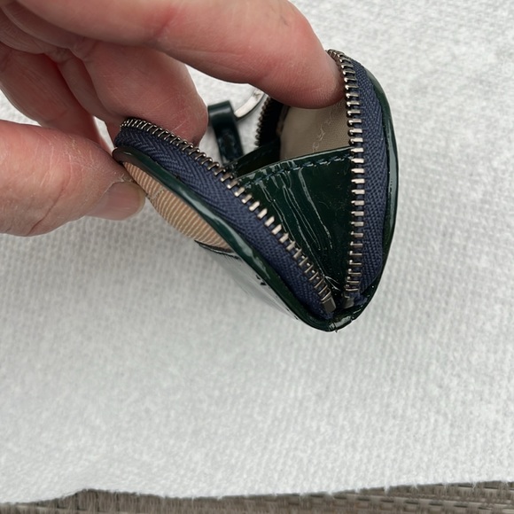 BURBERRY GREEN BROWN NOVA CHECK MINI COIN KEYCHAIN PURSE-RARE! - Picture 9 of 14
